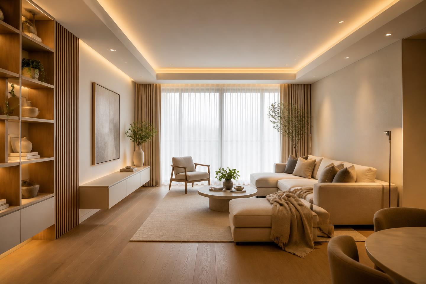 Light-Filled Apartment — 2 BHK • Full Home Interior interior design project