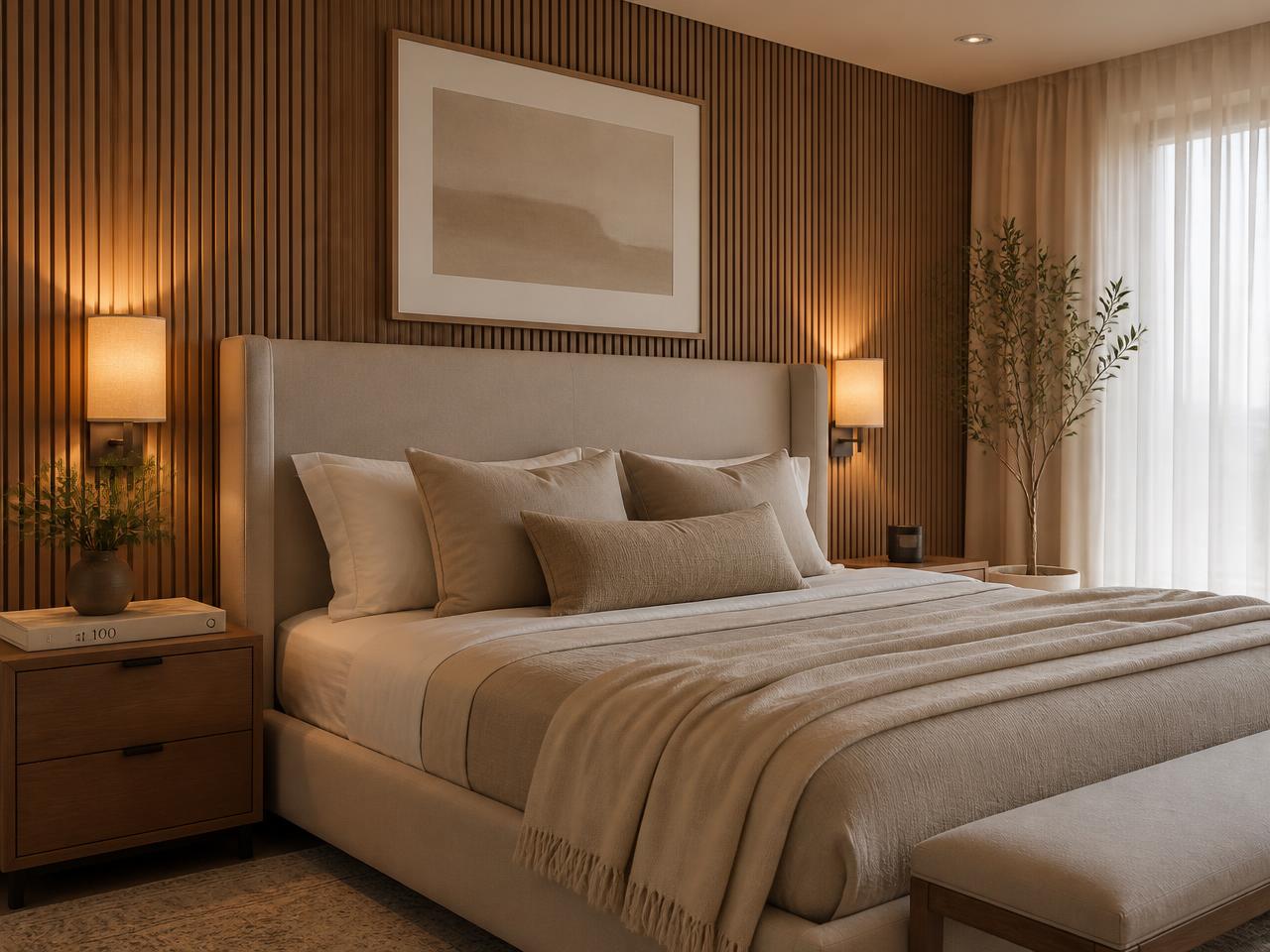 Linen Bedroom — 3 BHK • Master Bedroom interior design project