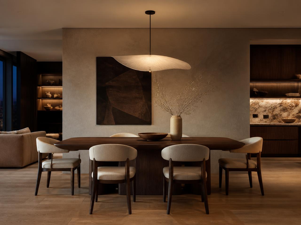 Evening Dining — 4 BHK • Living & Dining interior design project